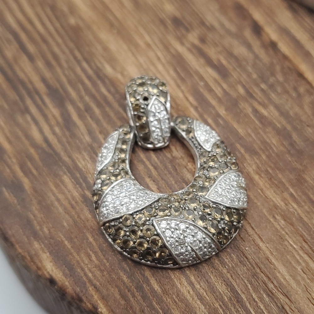 Hsn sterling silver‎ Bling art deco amulet pendant